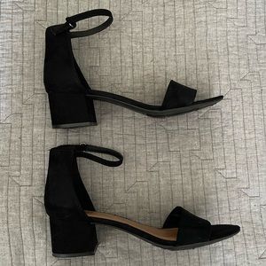 Rampage black suede block heels